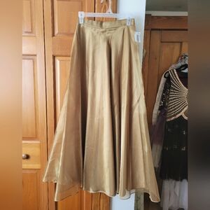 NWT Vintage NOS JBS Ltd Sears Elegant Spicy Mustard Gold Organza Skirt 6P